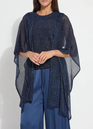 Lyss&eacute; Riva Mesh Sequin Shrug - Capri Blue Sequins