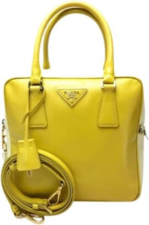 Prada Pre-owned Bl 0864 Handbag - Dames - Vintage Handtas - Geel - ONE Size - Leer - Vintage