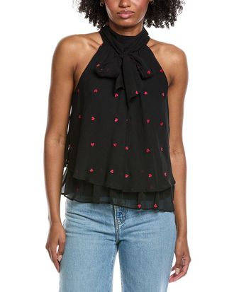 CeCe by Cynthia Steffe Tiered Halter Bow Tie Top