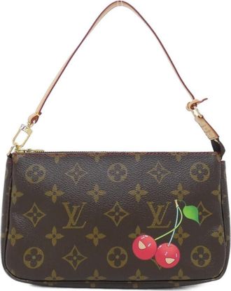 Louis Vuitton Brown Coated Canvas Pochette Pouch (Pre-Owned)