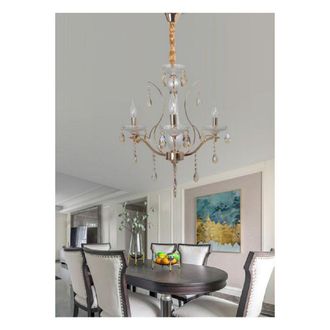 Trade Shop Trade Shop - Lampadario Soffitto A Sospensione Classico 3 Bracci E14 Effetto Cristallo A60-3