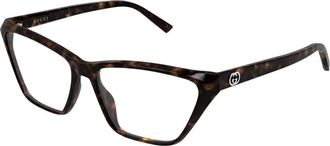 Gucci Gg 2204O Geometrisch Optisch Montuur - Dames - Brillen - Bruin - 56 MM - Accessoires