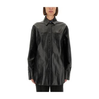 Sportmax Borel Leren Jas - Dames - Leren en Su&egrave;de Jassen - Zwart - XS - Leer - Jassen