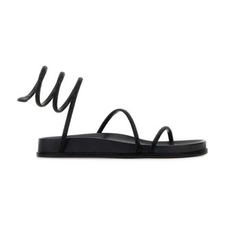 Rene Caovilla Flat Sandals, female, Black, Size: 10 US Cleo Sandals