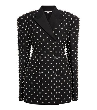 Stella McCartney Crystal Embellished Oversized Double-Breasted Blazer Size M