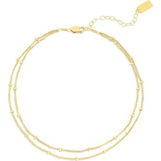 Set & Stones Palmer Layered Anklet in Gold at Nordstrom, Size 9.25
