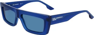 Karl Lagerfeld Unisex Blue Rectangular Sunglasses KLJ6147S56154