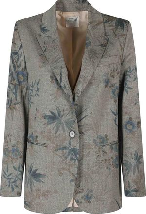Forte_Forte Le Bambou Secret Print Chevron Blazer - Dames - Blazers - Grijs - L - Jassen