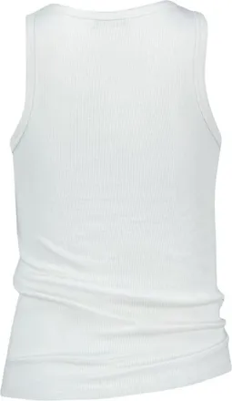 Paco Rabanne Womens Ribbed Cotton Tank Top White Tops
