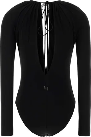 Marine Serre Womens Jersey Bodysuit Black Viscose Elastane Bodysuits