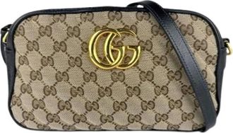 Gucci Pre-owned Cross Body Bags, female, Beige, Size: ONE SIZE Pre-owned Vintage GG Canvas Shoulder Bag