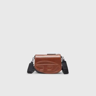 Diesel 1DR-Bicolour leather crossbody bag - Crossbody Bags - Unisex - Brown
