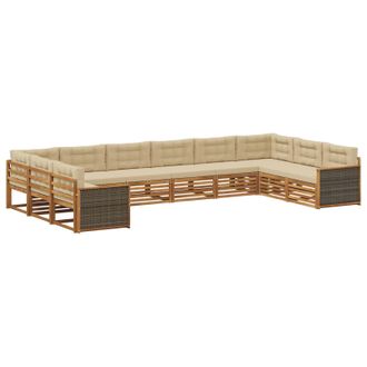 vidaXL Juegos De Sof&aacute;s 10 Uds. Madera De Acacia S&oacute;lida Vidaxl