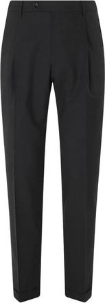 Berwich Retrolong Broek - Heren - Nette broeken - Zwart - M - Wol - Broeken