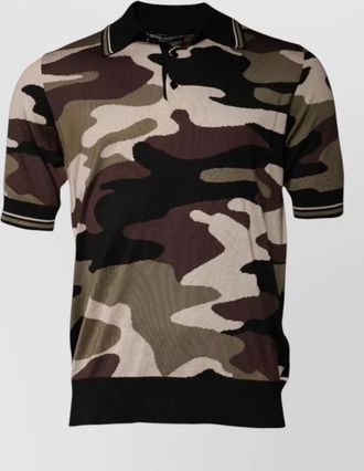 Dolce & Gabbana silk camouflage polo shirt