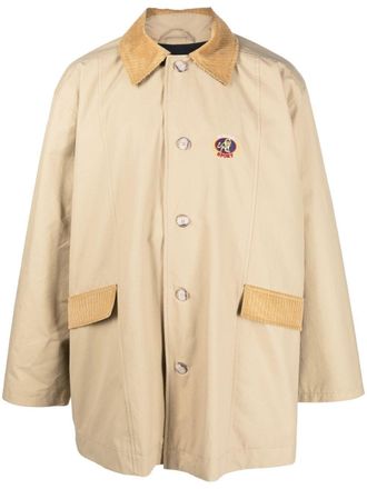 Martine Rose Trench con dettagli a coste - Marrone