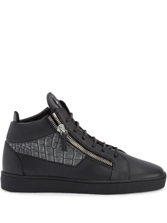 Giuseppe Zanotti Kriss leather mid-top sneakers - men - Leather/Rubber/Fabric/Leather - 39 - Black