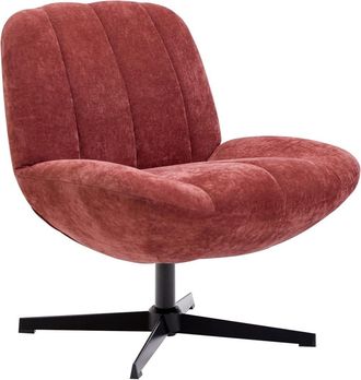 Nordlys Sillón giratorio escandinavo en tejido terracota y metal