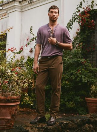 Le 31 Mens Buttoned elastic-waist chinos Amsterdam fit - Relaxed tapered