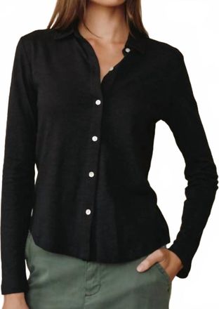 Bella Dahl Knit Button Down In Black