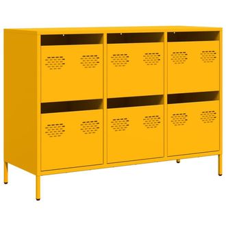 Berkfield Home Sideboard&not;Mustard Yellow 101.5x39x73.5 cm Cold-rolled Steel