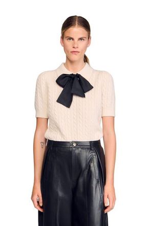 Sandro Polo-neck knit sweater in Ecru at Nordstrom, Size X-Large