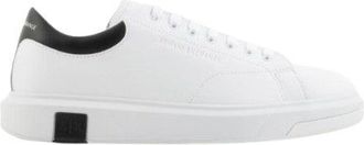 A|X Armani Exchange Minimalist Leather Sneakers With Contrasting Heel Detail