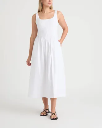 Ellen Tracy Womens Poplin Bustier Dress