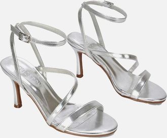XY London Womens XY London Womens/Ladies Sherry Metallic Strappy Stiletto Heel Sandals - Silver - Size: 3