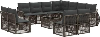 vidaXL Conjunto De Sof&aacute;s De Jard&iacute;n 12 Uds. Gris Y Gris Oscuro Vidaxl