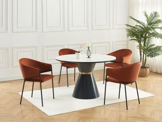 Pascal Morabito Sedia con braccioli in Velluto e Metallo Nero Terracotta - Lotto di 2 - ORDIDA di Pascal MORABITO