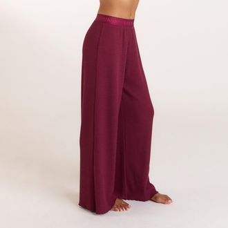 Lounge Soft Waffle Pyjama Broek - Bessenrood - XXL