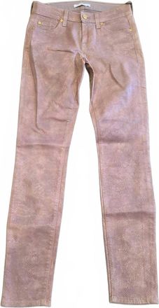 7 For All Mankind Womens Skinny Jeans In Pink