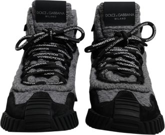 Dolce & Gabbana Gray Black NS1 High Top Boots Sneakers Womens Shoes