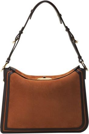 Lanvin Compagnon Asymmetrical Bag In Suede in Chestnuts at Nordstrom