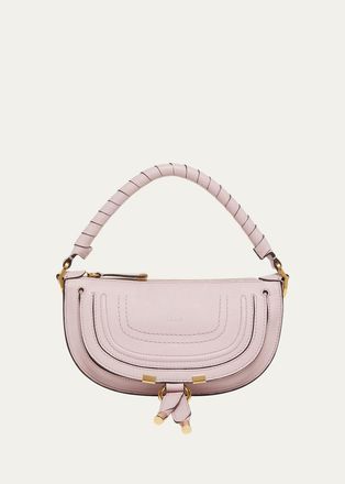Chlo&eacute; Marcie Mini Saddle Shoulder Bag in Leather