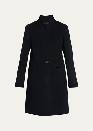 Cinzia Rocca Inverted Notch Collar Pure Wool Coat