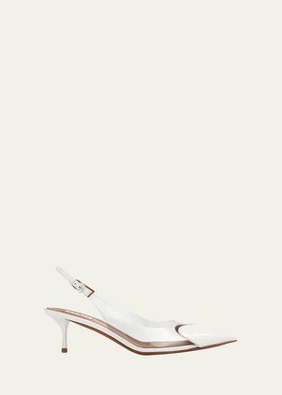 Alaia Coeur Plexi Heart-Toe Slingback Pumps