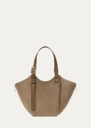 Loewe Hammock Flip Suede Top-Handle Bag