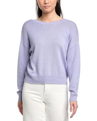 St. John Back Deep-V Cashmere-Blend Sweater