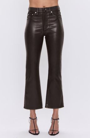 Pistola Denim Lennon Coated Ankle Flare Jeans in Coated Mocha at Nordstrom, Size 27