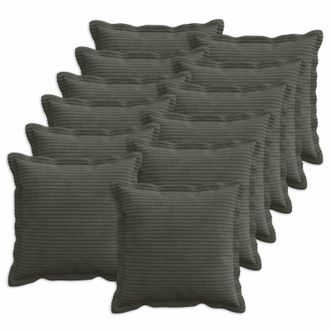 vidaXL Funda De Almohada 12 Uds. Houten Gris Antracita 40 X 40 Cm Pana Vidaxl