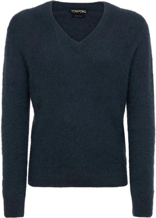 Tom Ford V-hals Trui - Heren - V-hals truien - Blauw - S - Wol - Truien & Vesten