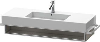 Duravit Duravit Vero Vanity 6015 De Pared, Con 1 Compartimento Abierto Incl. Toallero, 1200mm, Color (frente/cuerpo): Laca De Color Gris Franela De Alto Brill