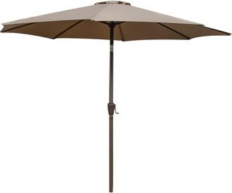 LOLAhome Parasol de jardín apertura manivela Tessa topo de aluminio