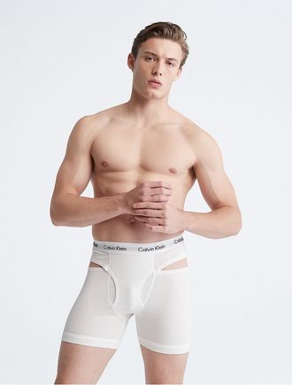 Calvin Klein Mens Cotton Stretch Deconstructed Boxer Brief - White - XL