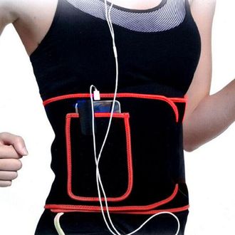 Trade Shop Trade Shop - Fascia Corsetto Lombare Ortopedico Elastico + Tasca Portacellulare Colore Rosso