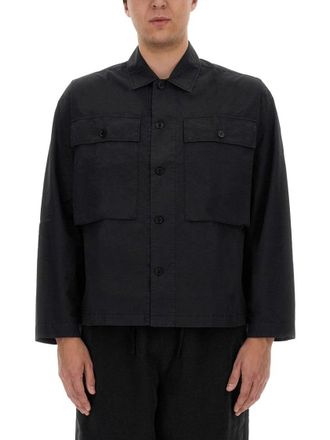 Ymc You Must Create Black Military-Style Shirt