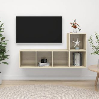 vidaXL Vidaxl - Juego De Muebles De Sal&oacute;n 2 Pzas Madera Ingenier&iacute;a Roble Sonoma