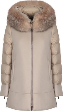 Moorer Fresia Down Jacket - Dames - Dons jassen - Beige - XS - Wol - Jassen